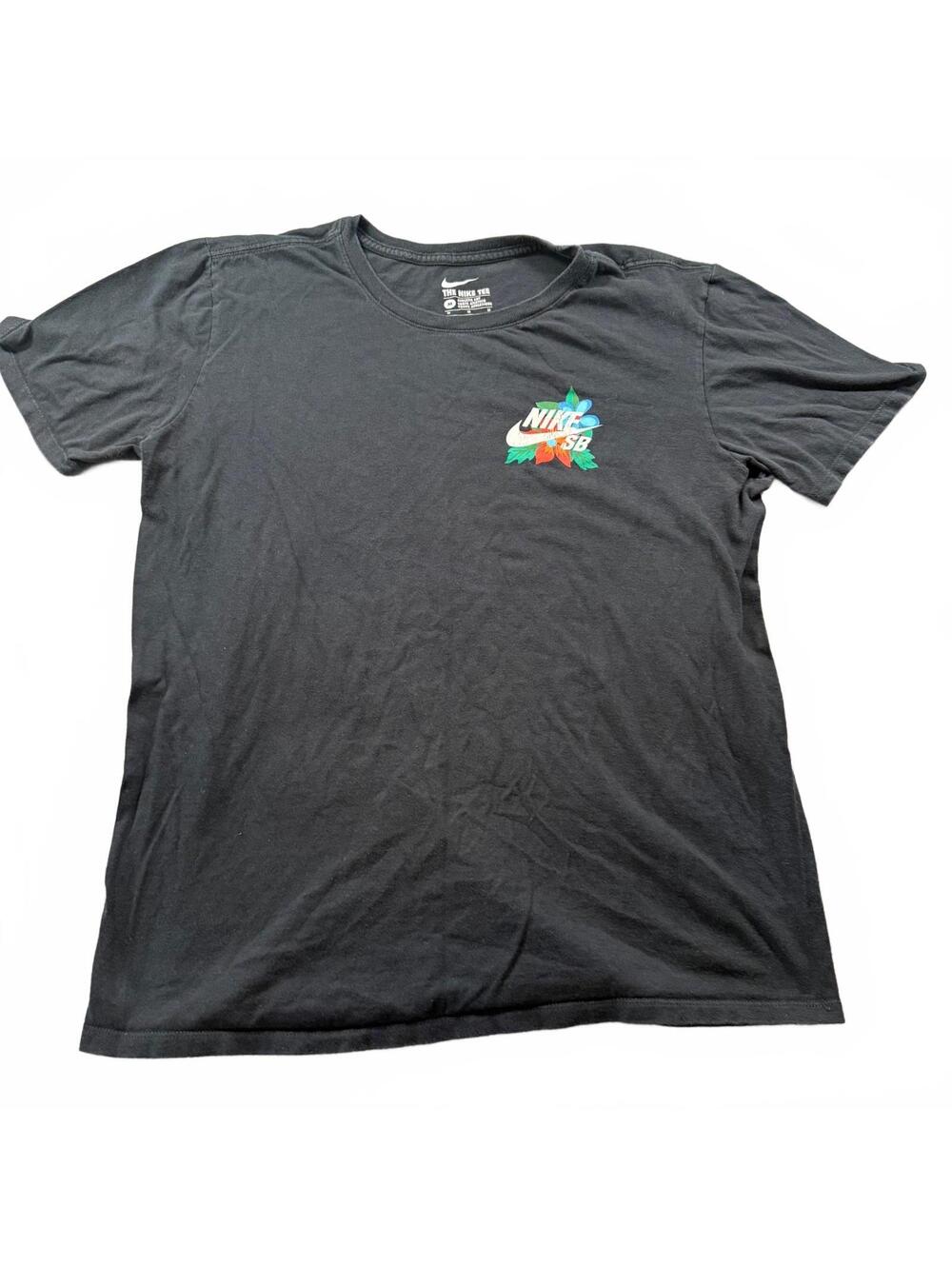 Nike SB Floral Graphic T-Shirt - Blue Athletic Cut - Size Medium